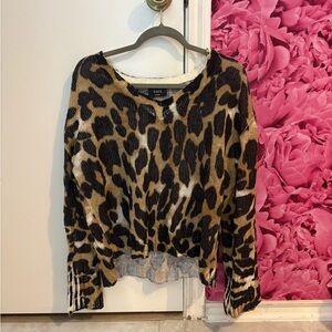 Vici Black and Tan Animal Print Sweater